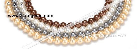 CSB22 16 inches 8mm round shell pearl beads Wholesale