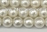 CSB2201 15.5 inches 6mm round wrinkled shell pearl beads wholesale