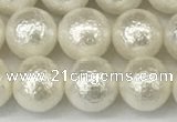 CSB2202 15.5 inches 8mm round wrinkled shell pearl beads wholesale