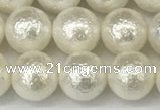 CSB2202 15.5 inches 8mm round wrinkled shell pearl beads wholesale