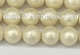 CSB2211 15.5 inches 6mm round wrinkled shell pearl beads wholesale