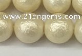 CSB2214 15.5 inches 12mm round wrinkled shell pearl beads wholesale