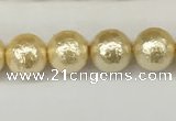 CSB2221 15.5 inches 6mm round wrinkled shell pearl beads wholesale