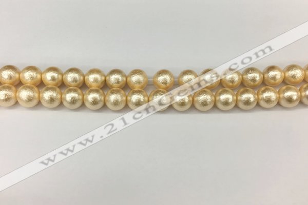 CSB2222 15.5 inches 8mm round wrinkled shell pearl beads wholesale