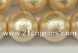 CSB2226 15.5 inches 16mm round wrinkled shell pearl beads wholesale