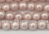 CSB2230 15.5 inches 4mm round wrinkled shell pearl beads wholesale