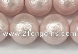 CSB2235 15.5 inches 14mm round wrinkled shell pearl beads wholesale