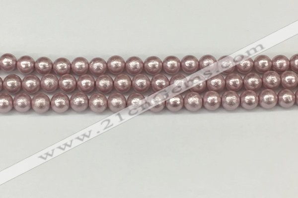 CSB2241 15.5 inches 6mm round wrinkled shell pearl beads wholesale
