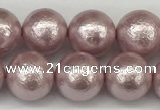 CSB2243 15.5 inches 10mm round wrinkled shell pearl beads wholesale