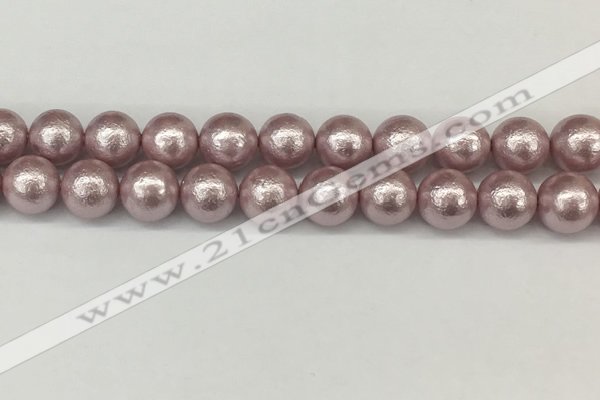 CSB2245 15.5 inches 14mm round wrinkled shell pearl beads wholesale