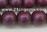 CSB2254 15.5 inches 12mm round wrinkled shell pearl beads wholesale