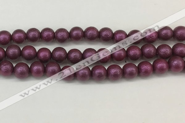 CSB2254 15.5 inches 12mm round wrinkled shell pearl beads wholesale