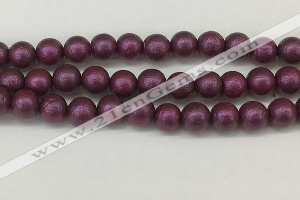 CSB2256 15.5 inches 16mm round wrinkled shell pearl beads wholesale