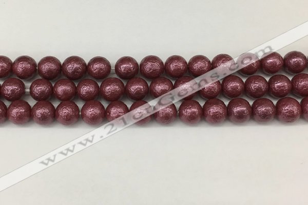 CSB2262 15.5 inches 8mm round wrinkled shell pearl beads wholesale