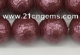 CSB2264 15.5 inches 12mm round wrinkled shell pearl beads wholesale