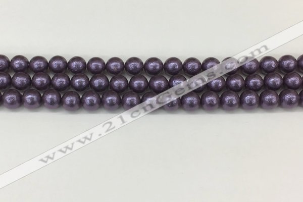 CSB2270 15.5 inches 4mm round wrinkled shell pearl beads wholesale