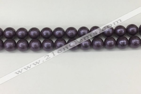 CSB2273 15.5 inches 10mm round wrinkled shell pearl beads wholesale