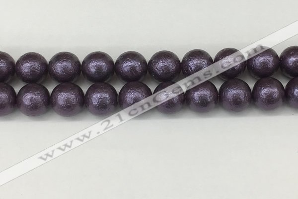 CSB2276 15.5 inches 16mm round wrinkled shell pearl beads wholesale