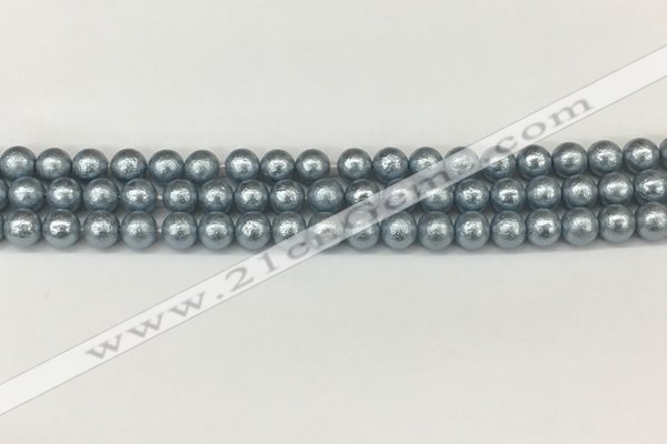 CSB2280 15.5 inches 4mm round wrinkled shell pearl beads wholesale