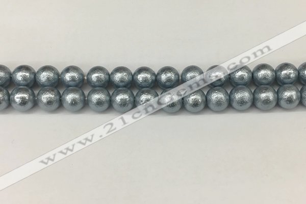 CSB2282 15.5 inches 8mm round wrinkled shell pearl beads wholesale