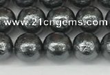 CSB2291 15.5 inches 6mm round wrinkled shell pearl beads wholesale