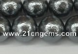 CSB2293 15.5 inches 10mm round wrinkled shell pearl beads wholesale