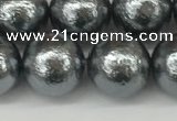 CSB2294 15.5 inches 12mm round wrinkled shell pearl beads wholesale