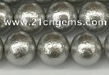 CSB2302 15.5 inches 8mm round wrinkled shell pearl beads wholesale