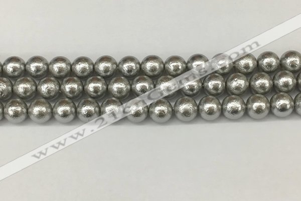CSB2302 15.5 inches 8mm round wrinkled shell pearl beads wholesale