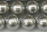 CSB2303 15.5 inches 10mm round wrinkled shell pearl beads wholesale