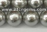 CSB2304 15.5 inches 12mm round wrinkled shell pearl beads wholesale