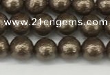 CSB2310 15.5 inches 4mm round wrinkled shell pearl beads wholesale