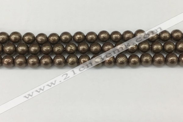 CSB2311 15.5 inches 6mm round wrinkled shell pearl beads wholesale