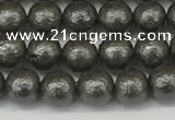 CSB2320 15.5 inches 4mm round wrinkled shell pearl beads wholesale