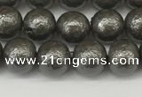 CSB2321 15.5 inches 6mm round wrinkled shell pearl beads wholesale