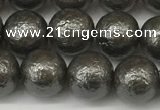 CSB2322 15.5 inches 8mm round wrinkled shell pearl beads wholesale