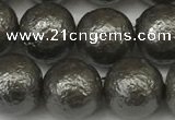 CSB2324 15.5 inches 12mm round wrinkled shell pearl beads wholesale