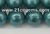 CSB2335 15.5 inches 14mm round wrinkled shell pearl beads wholesale