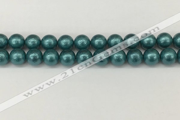 CSB2335 15.5 inches 14mm round wrinkled shell pearl beads wholesale