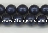 CSB2340 15.5 inches 4mm round wrinkled shell pearl beads wholesale