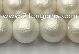 CSB2363 15.5 inches 10mm round matte wrinkled shell pearl beads