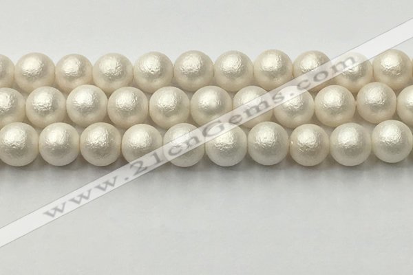 CSB2364 15.5 inches 12mm round matte wrinkled shell pearl beads