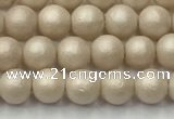 CSB2370 15.5 inches 4mm round matte wrinkled shell pearl beads