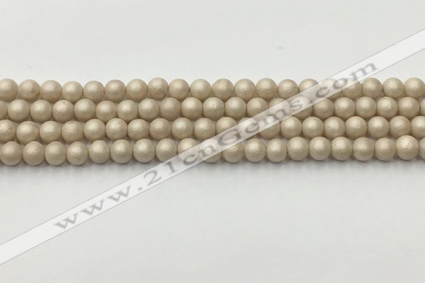 CSB2370 15.5 inches 4mm round matte wrinkled shell pearl beads