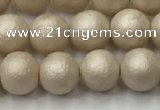 CSB2371 15.5 inches 6mm round matte wrinkled shell pearl beads