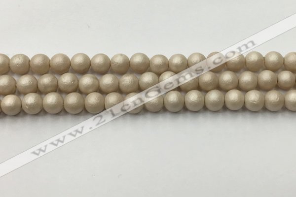 CSB2371 15.5 inches 6mm round matte wrinkled shell pearl beads