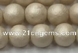 CSB2372 15.5 inches 8mm round matte wrinkled shell pearl beads