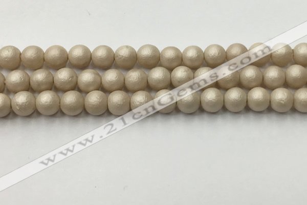 CSB2372 15.5 inches 8mm round matte wrinkled shell pearl beads