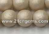 CSB2373 15.5 inches 10mm round matte wrinkled shell pearl beads