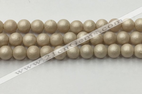 CSB2374 15.5 inches 12mm round matte wrinkled shell pearl beads